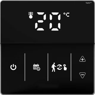 TechU Smart Thermostaat Thin – Zwart – Voor elektrische vloerverwarming
