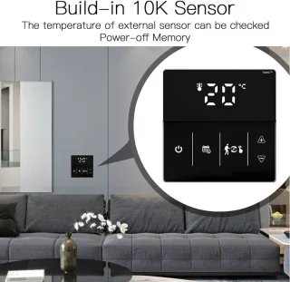 TechU Smart Thermostaat Thin – Zwart – Voor elektrische vloerverwarming