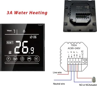 TechU Vita Slimme Thermostaat Zwart Gas Boiler