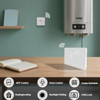 Thermostaat met ontvanger voor verwarmingssystemen