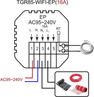 Thermostaat met touchscreen voor elektrische vloerverwarming