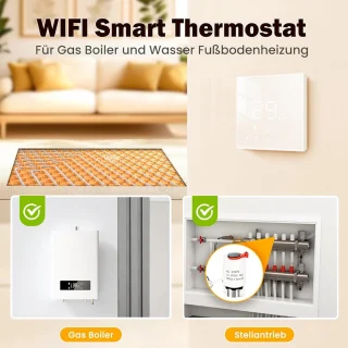 Thermostaat voor vloerverwarming en gasboiler