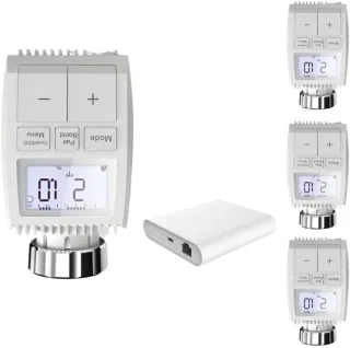 Thermostaatkoppen set - slimme regelaars - 4 stuks - wit