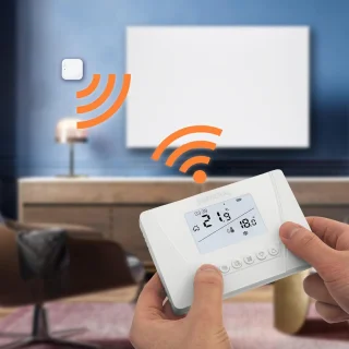 Thermostaatset met ontvanger voor CV-ketel en elektrische verwarming