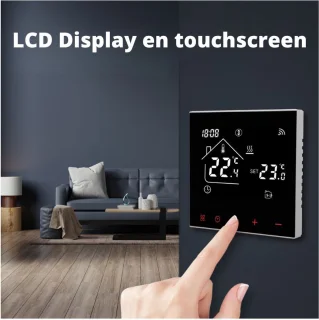 Tuya Slimme Thermostaat 220V Zwart Inclusief Vloersensor