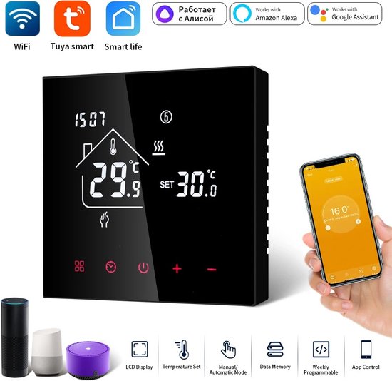 Tuya Slimme Thermostaat Touchscreen voor Vloerverwarming en Boiler review