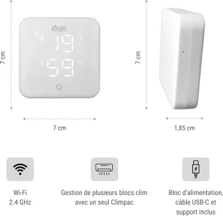 Universeel WLAN-thermostaat voor airco & luchtwarmtepompen
