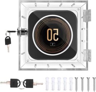 De Vergrendelingsdoos thermostaat met sleutel - transparant acryl in één oogopslag