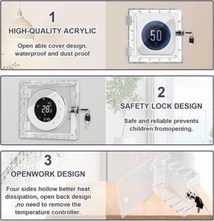 Wat vinden we goed aan de Vergrendelingsdoos thermostaat met sleutel - transparant acryl
