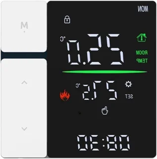 De Verwarmingspaneel thermostaat - temperatuurregelaar paneel - 86x86mm - zwart wit in één oogopslag
