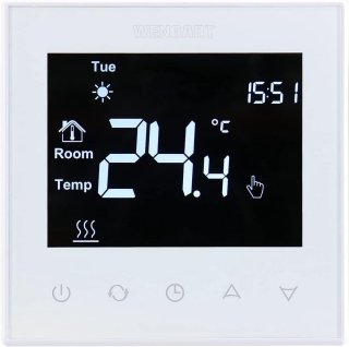 De Vloerverwarming thermostaat LCD-touchscreen in één oogopslag