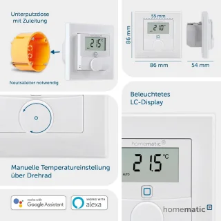 Wandthermostaat Wit