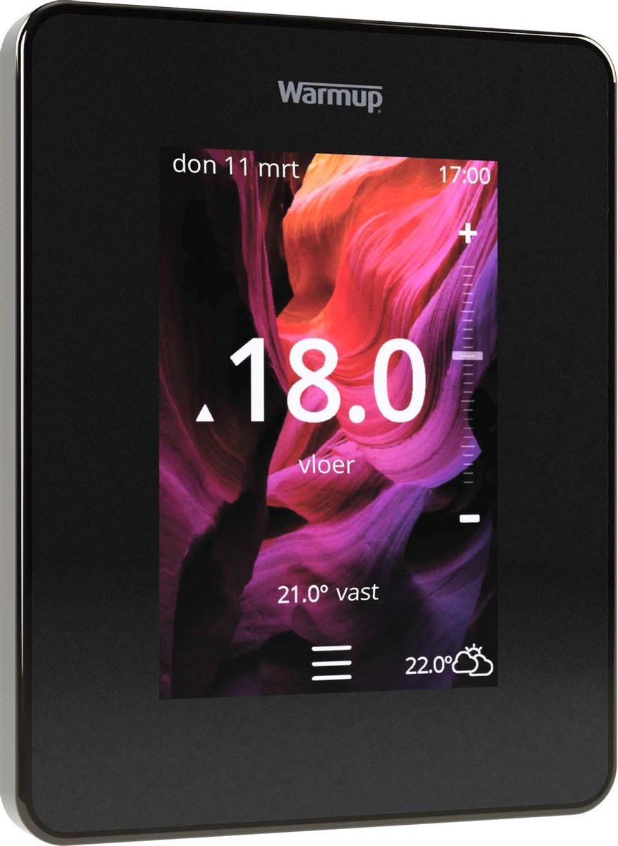 De Warmup 6iE Smart Wifi Thermostaat Onyx Black in één oogopslag