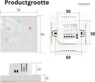 White-label Draadloze Wifi Thermostaat Wit