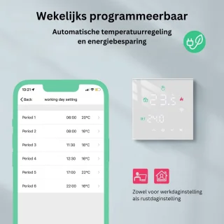 White-label Draadloze Wifi Thermostaat Wit