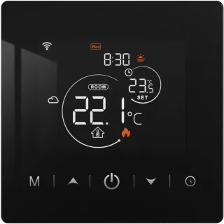 WiFi Opbouwthermostaat - Zwart