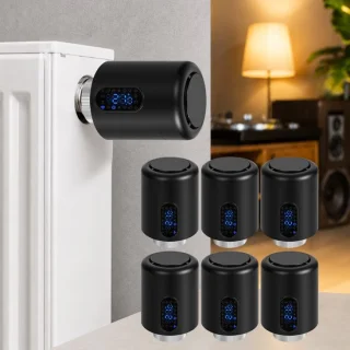 WiFi-radiatorthermostaat – zwart – 6-pack