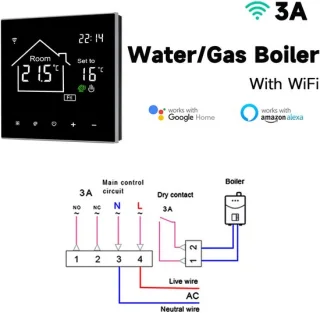 WiFi slimme thermostaat voor watergedragen vloerverwarming met touchscreen