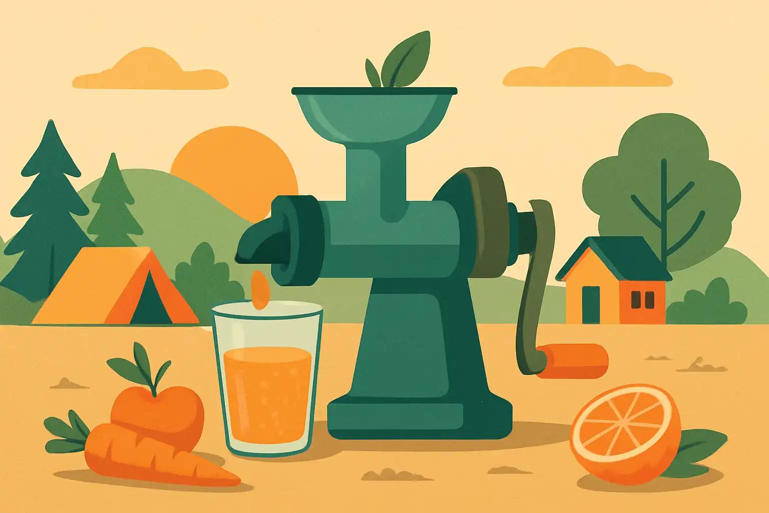 Off-grid juicen: de comeback van handmatige slowjuicers voor camping, tiny houses en stroomloze dagen