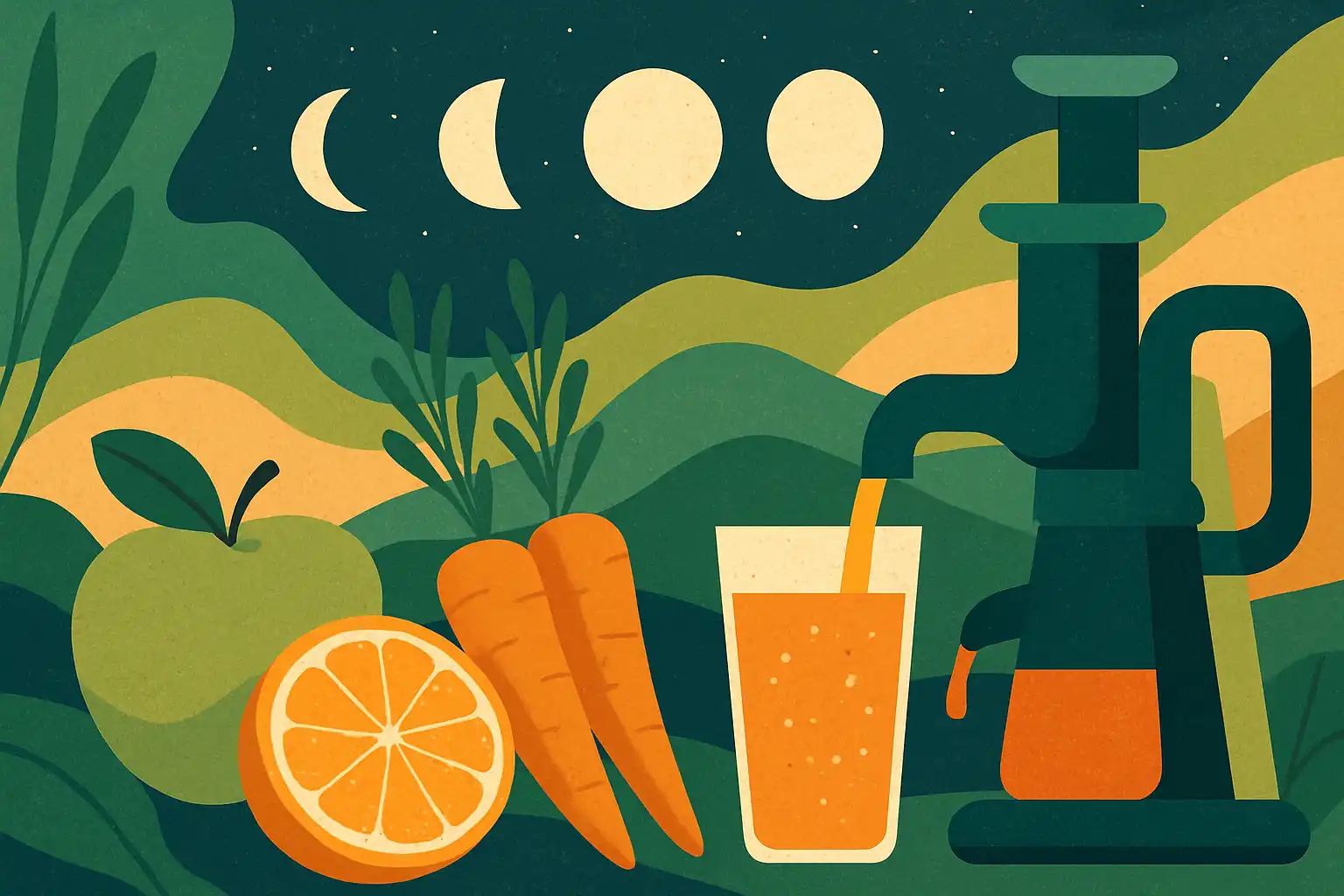 Slowjuicen volgens de maanstanden: saprituelen voor meer energie en balans