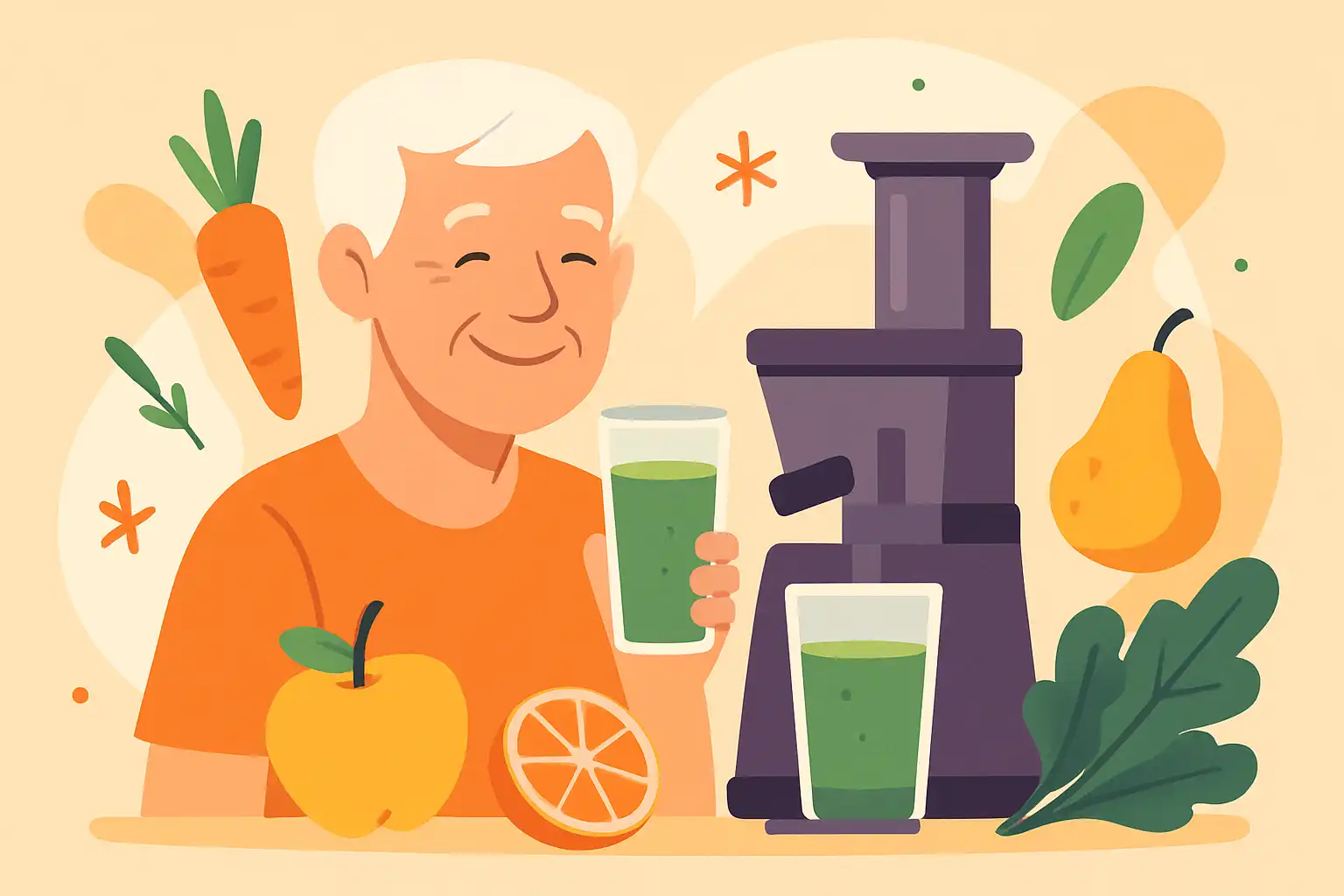Slowjuicen voor senioren: voedzame, zachte sappen en slimme tips voor veiligheid en gemak