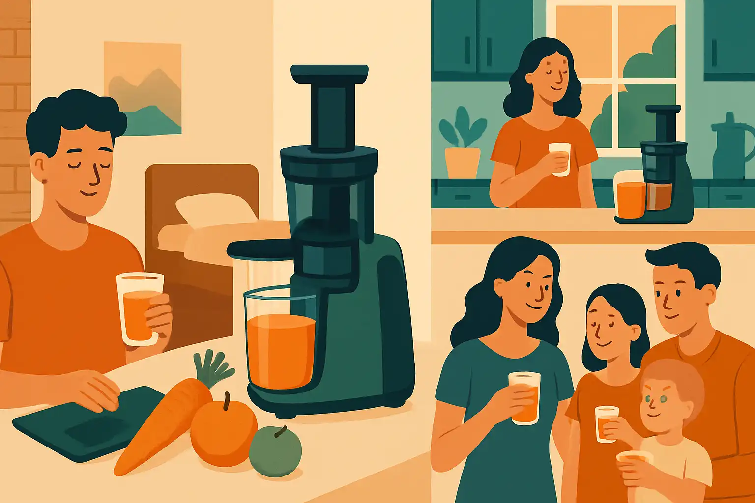 Welke slowjuicer past bij jouw levensstijl: van studentenkamer tot druk gezin