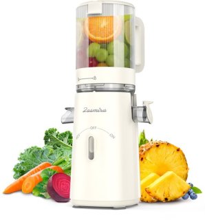 Zasmira Slow Juicer Sapcentrifuge -Sapcentrifuges met grote invoergoot - Powerful Slow Juicer with Pulp Seperation - 99.6% Juice Purity - 1,5L capaciteit, eenvoudig schoon te maken, eenvoudig te installeren - White review
