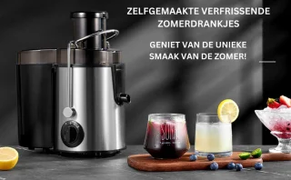 Slowjuicer XL - 1.6L Pulp Opvangen - 6,5CM Toevoer Voor Hele Vruchten - Sapcentrifuge - Groenten En Fruitpers - Multi Juicer Machine - Sinaasappelpers - Electrisch