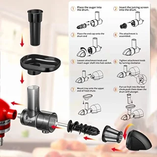 Juicer Attachment voor Stand Mixer - Slow Juicer en Citrus Juicer Accessoires voor Groente en Fruit