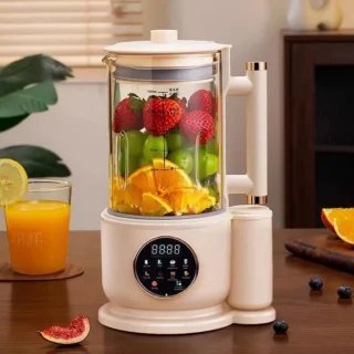 Elektrische Juicer Blender - Toutchscreen - Blender - Sojamelk machine - Keuken blender - Keuken machine - Mixer - 10 blad-mes - Beige - 1500ML