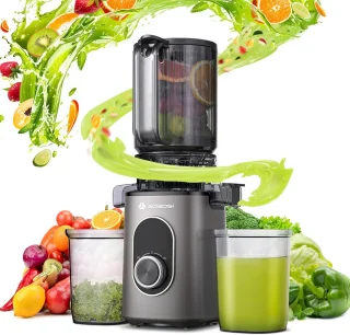 Sapcentrifuge Koud Pers Masticating Juicer met Grote Drinkopening - Efficiënte Slow Juice Extractor voor Fruit en Groenten, Eenvoudig schoon te maken