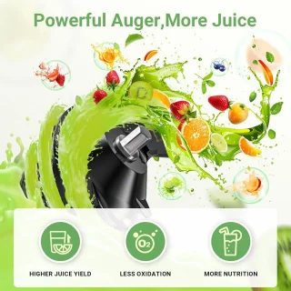 Sapcentrifuge Koud Pers Masticating Juicer met Grote Drinkopening - Efficiënte Slow Juice Extractor voor Fruit en Groenten, Eenvoudig schoon te maken