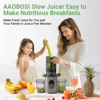 Sapcentrifuge Koud Pers Masticating Juicer met Grote Drinkopening - Efficiënte Slow Juice Extractor voor Fruit en Groenten, Eenvoudig schoon te maken