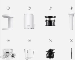 Bolture Slowjuicer - Juicer - Blender - Sapcentrifuge - Fruitpers - Smoothie - Wit