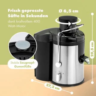 SNJY® Slowjuicer - Juice Maker - Extracteur De Jus - 400W - Zwart/RVS
