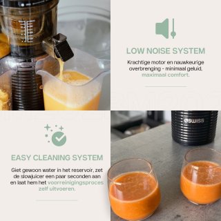 Wat vinden we goed aan de 4Swiss BM202 Slowjuicer & NB102 Blender Zwart