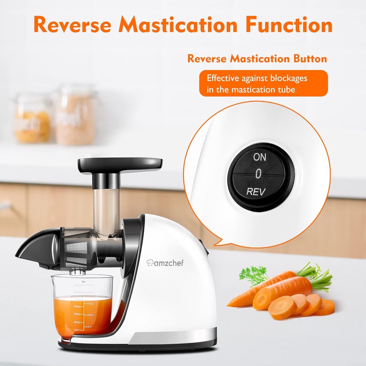 Wat vinden we goed aan de AMZCHEF Slow Juicer