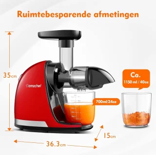AMZCHEF Slow Juicer Rood