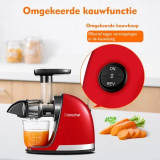 AMZCHEF Slow Juicer Rood