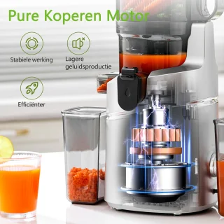 AMZCHEF Slowjuicer Sapcentrifuge Zilver