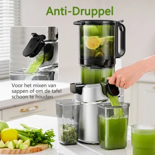 AMZCHEF Slowjuicer Sapcentrifuge Zilver