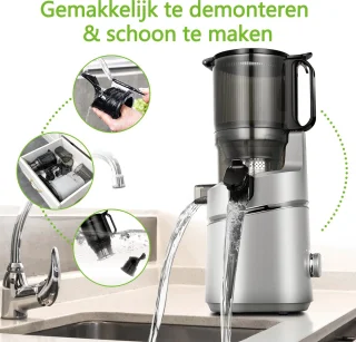 AMZCHEF Slowjuicer Sapcentrifuge Zilver