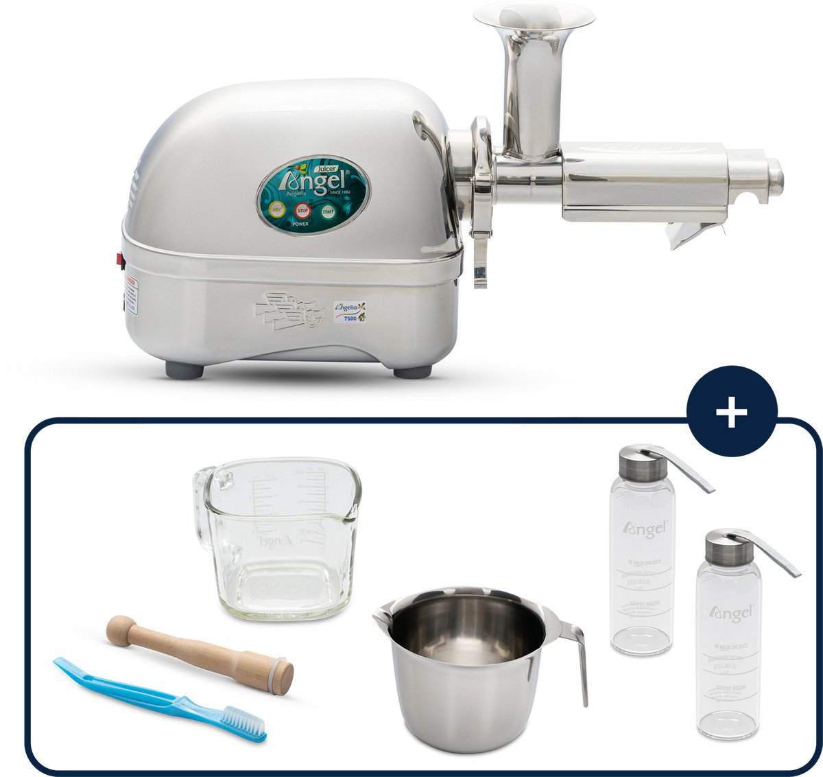 De Angel Juicer AG-7500 Slowjuicer Horizontaal in één oogopslag