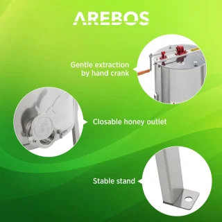 AREBOS Honing Extractor Handmatig Roestvrij Staal 26x42cm
