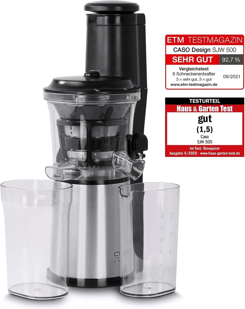Design Slow Juicer Sapcentrifuge Zwart Roestvrijstaal