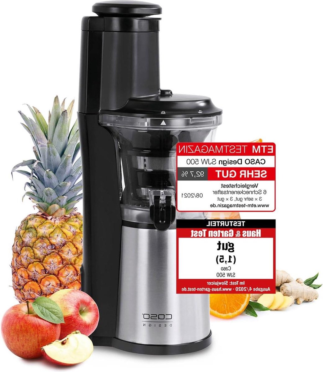 Design Slow Juicer Sapcentrifuge Zwart Roestvrijstaal