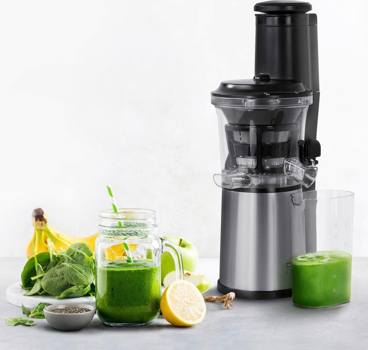 Design Slow Juicer Sapcentrifuge Zwart Roestvrijstaal