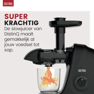 DistinQ Slowjuicer Zwart 700ml Sapbeker 1400ml Pulpreservoir