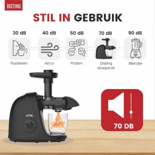 DistinQ Slowjuicer Zwart 700ml Sapbeker 1400ml Pulpreservoir