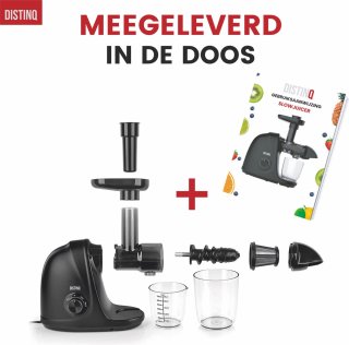 DistinQ Slowjuicer Zwart 700ml Sapbeker 1400ml Pulpreservoir